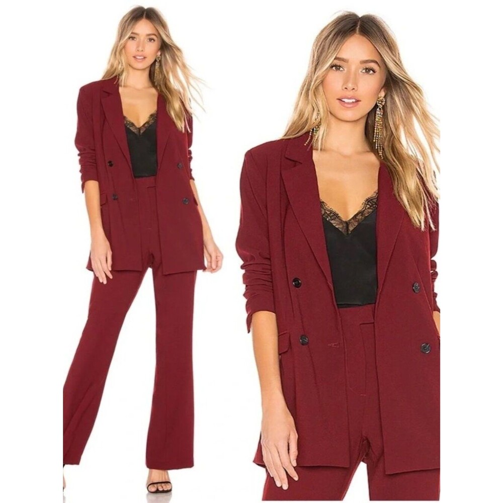 L’Academie REVOLVE Madi Blazer Burgundy Red Wine Career Business Formal Size M